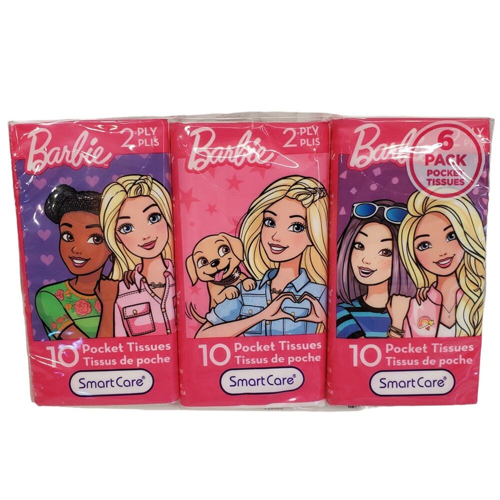 Barbie Travel Tissues SmartCare Pocket Tissues 6 Pack Barbie 2 Ply